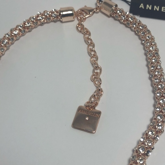 Anne Klein Rose Gold Tone Pave Crystal Necklace - Picture 5 of 16